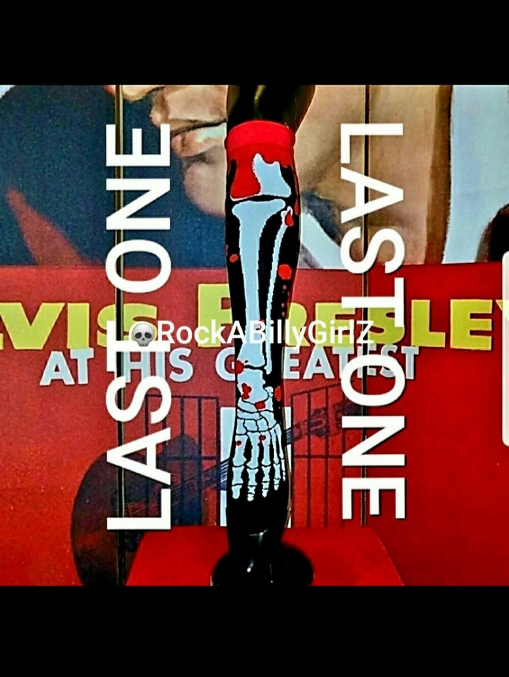 Too Fast Blood Splatter Bone Socks White Skeleton Bone Feet Red Roll Over Top